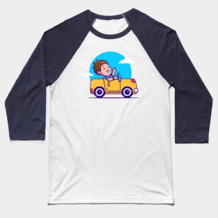 Man Driving Car Baseball T-Shirt